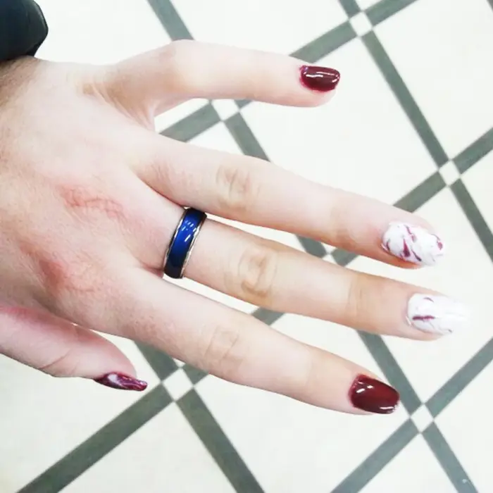 Bague d'Humeur Fine avec Bande Changeante