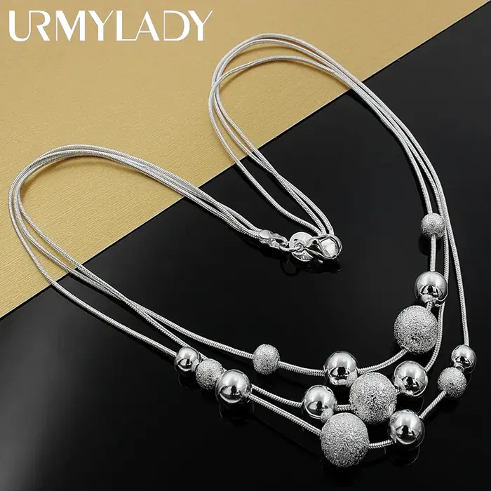 Bijoux fins breloque 925 en argent Sterling perle collier breloque classique de haute qualité mode p