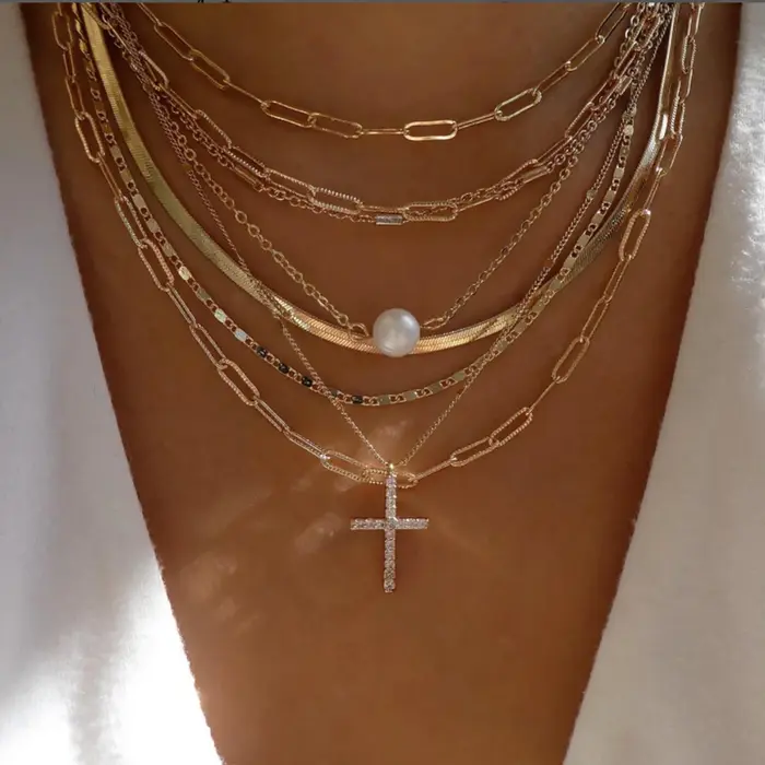 Collier Vintage couleur or pour femmes