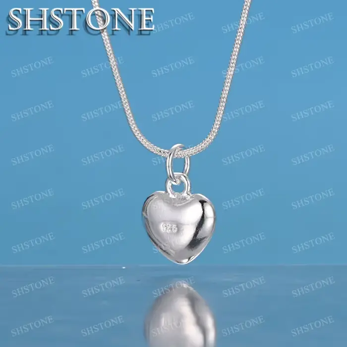 SHSTONE-Collier Coeur en Or 18K pour Femme et Homme, Bijoux à Breloques pour ixde Mariage et Fiançailles, Cadeaux d'Anniversaire pour Amoureux