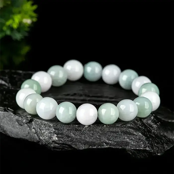 Bracelet en Jade de birmanie véritable pour hommes et femmes, perles de jadéite naturelle du Myanmar