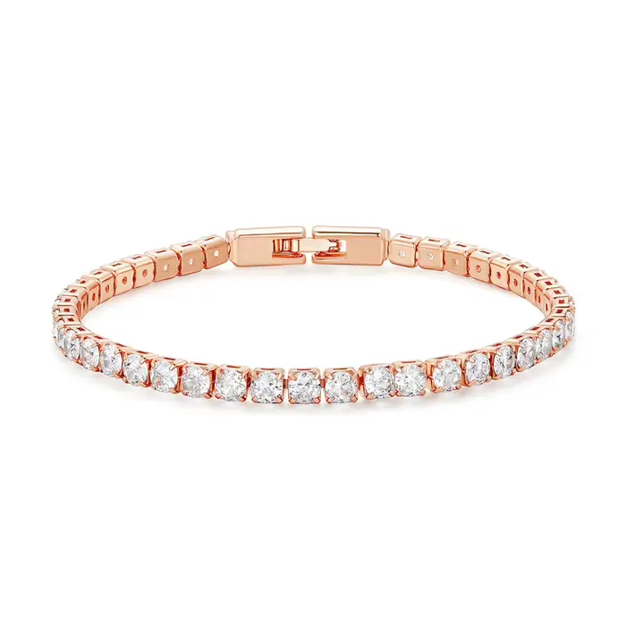 BAMOER authentique plaqué platine 5 couleurs Bracelet de Tennis pour hommes femmes anniversaire sain