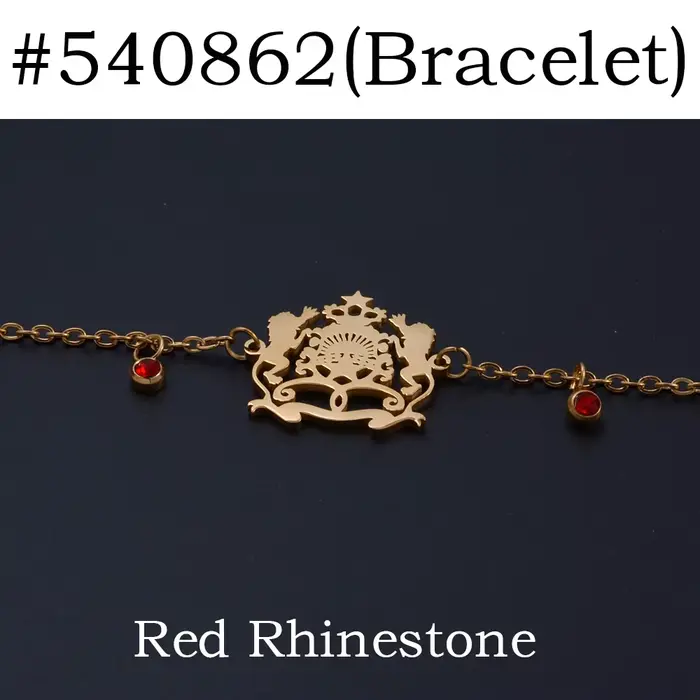 Bracelets Anniyo Maroc avec strass pour femmes, bijoux marocains, bracelet à breloques en acier inox
