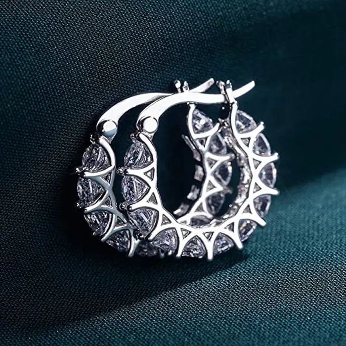 Huitan – boucles d'oreilles créoles en cristal CZ pour femmes