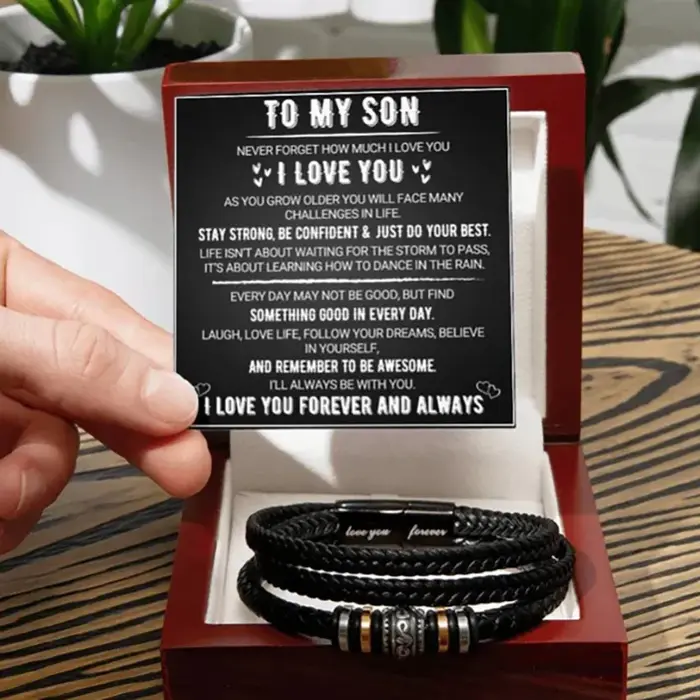 Bracelet à mon fils, bracelet en acier inoxydable