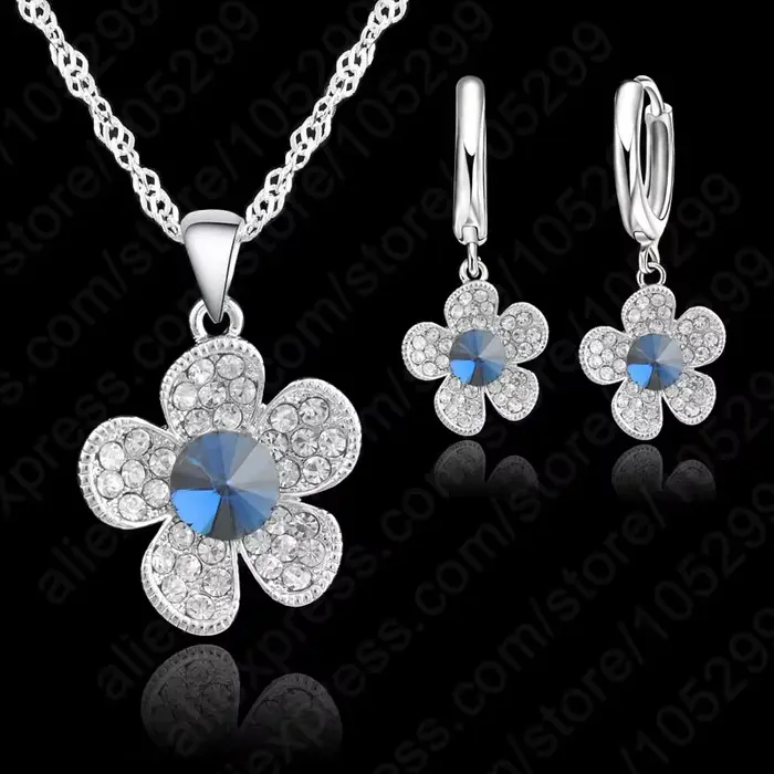 Ensembles de bijoux en argent regardé 925 pour femmes