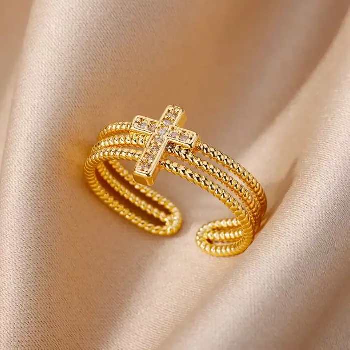 Anillos – bagues chics en zircone cubique pour femmes, couleur or, Punk, élégante, pour fête de mari