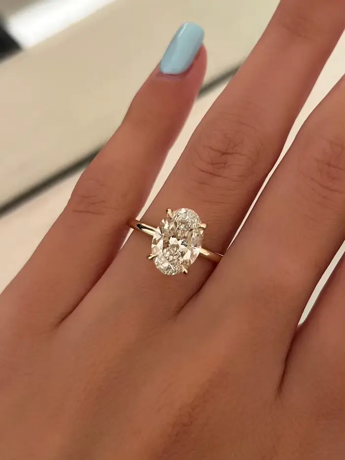 Bague ovale en argent Sterling 925 pour femmes