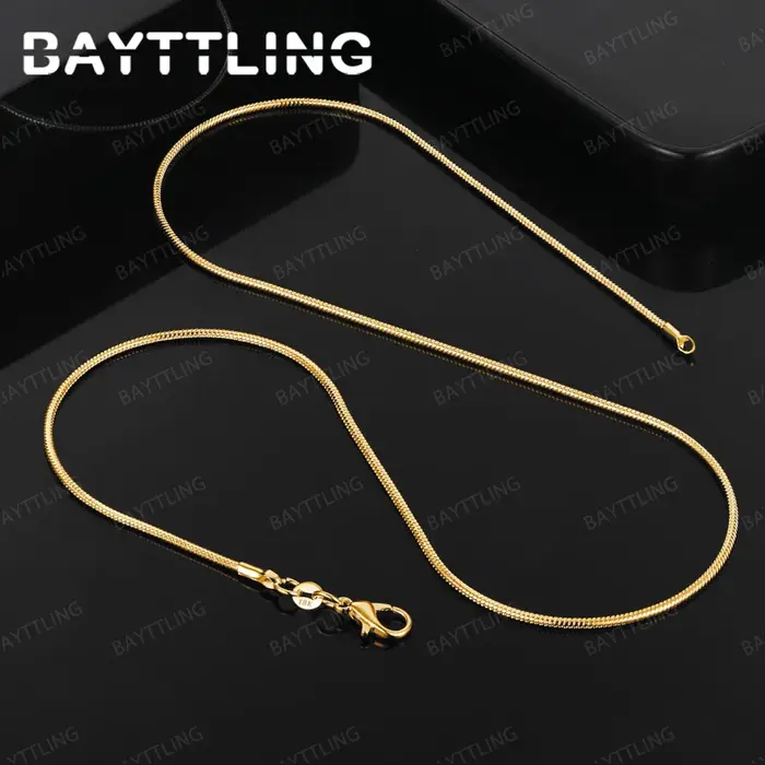 Collier chaîne serpent Simple en argent Sterling 925, or 18 carats, pour hommes et femmes, accessoir