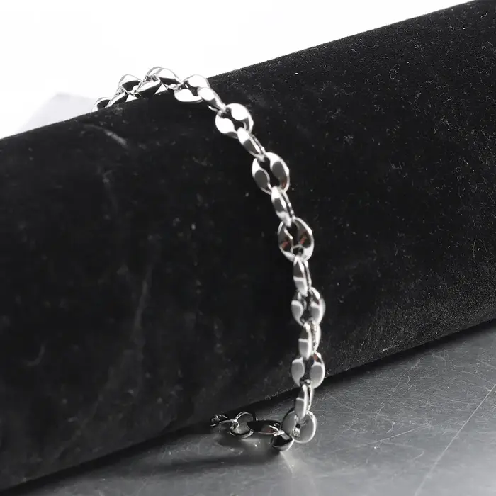 Bracelet tendance en forme de grains de café en acier inoxydable 316L