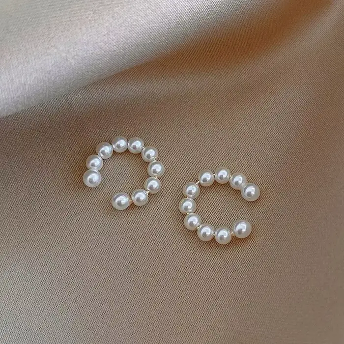 Boucles d'oreilles coréennes non perçantes en forme de C pour femmes, réinitialisation de manchette 