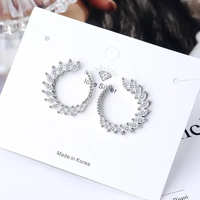 Boucles d'oreilles en argent Sterling 2020 et zircone scintillante