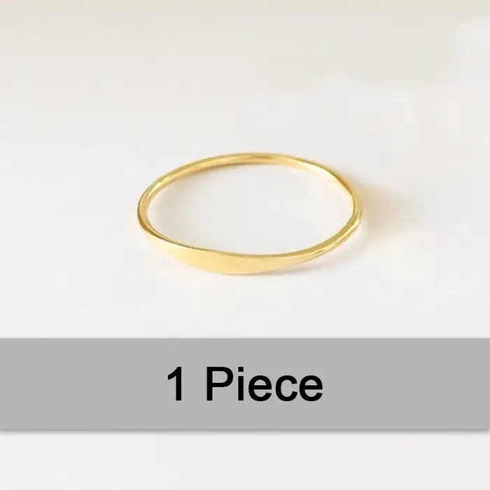 Bagues martelées en or rempli 14K, 1mm/1.27mm, à dessus plat, pour empilage, couleur jaune foncé, ta