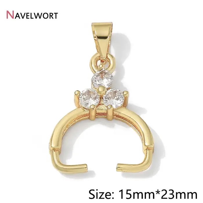3/6/9 pièces, pendentifs en laiton plaqué or 14K avec zircon, attaches pour bijoux, pour la fabricat