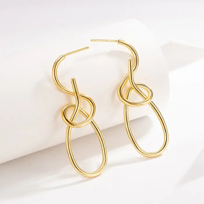 Boucle d'oreille irrégulière en argent 925 PANJBJ pour femmes, design minimaliste punk, bijoux exagé