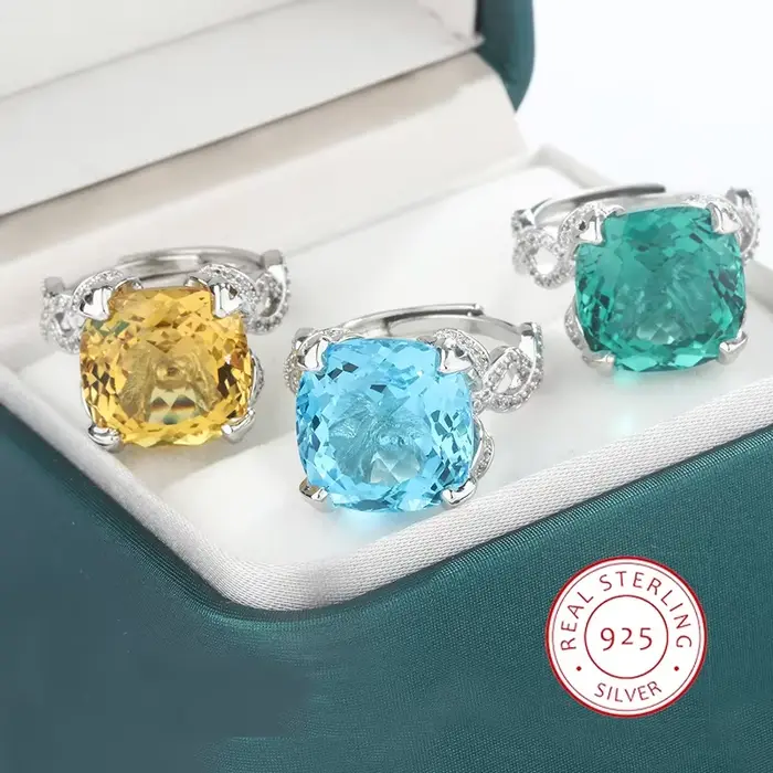 Bague en argent 925 sertie de Zircon AAA pour femmes élégante et brillante occasion d'engagement fiançailles mariage