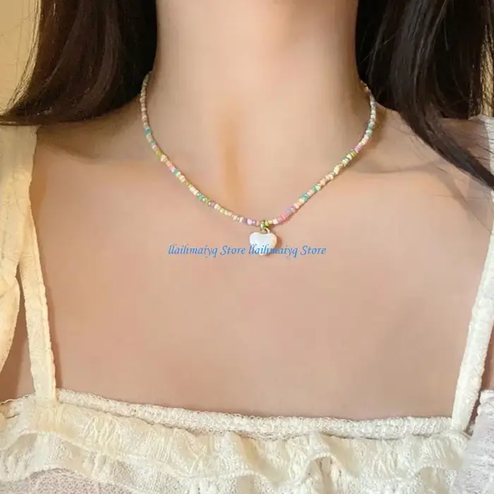 573b Collier couleur couleur bonbon collier acrylique bohème