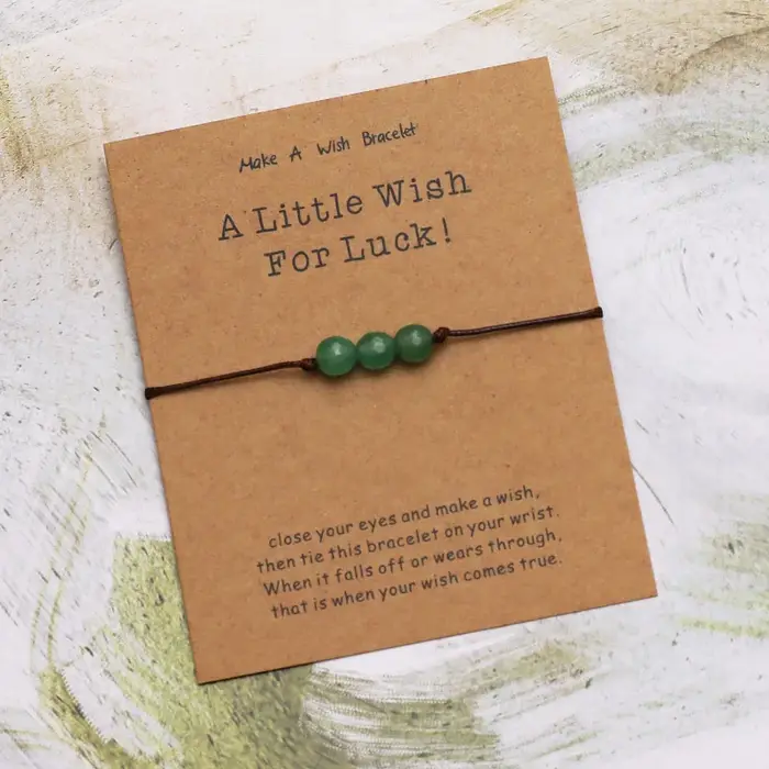 Bracelet de vœux d'aventurine verte, cristal d'aventurine naturel, porte-bonheur, bijoux en cristal 