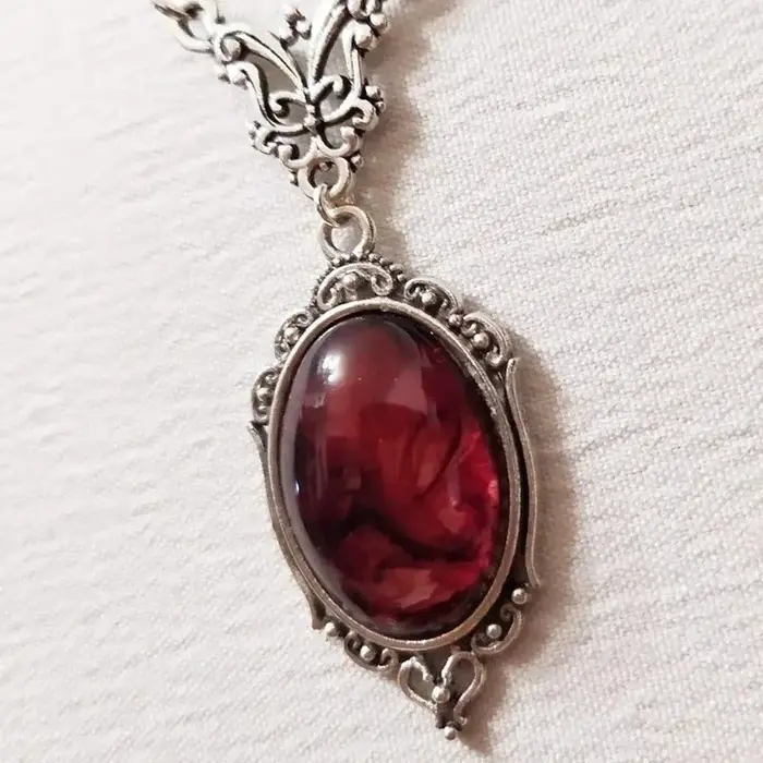 Nouveau collier Vintage en cristal de Quartz rouge
