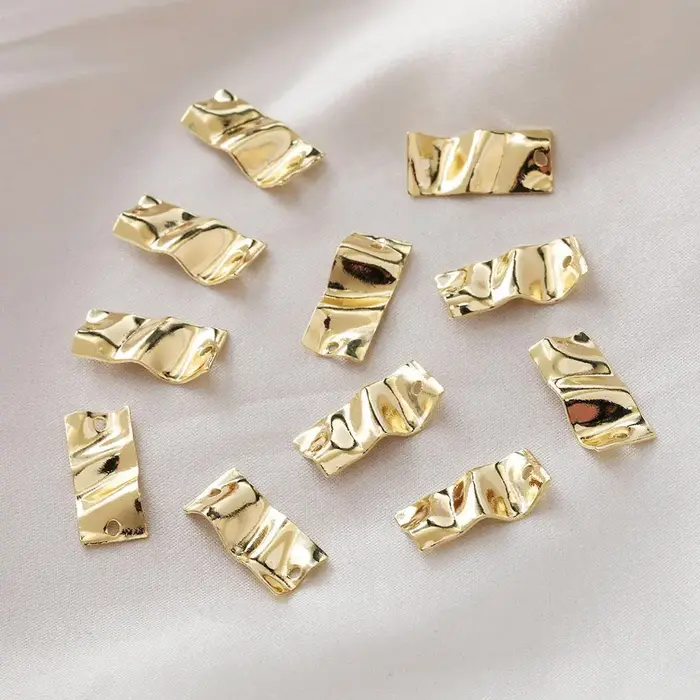 Boucles d'oreilles rectangulaires concaves et convexes à Double trou, pendentif, composants pour la 