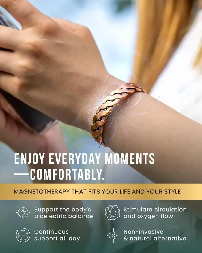 Bracelet magnétique efficace en cuivre pur 100% pour hommes et femmes