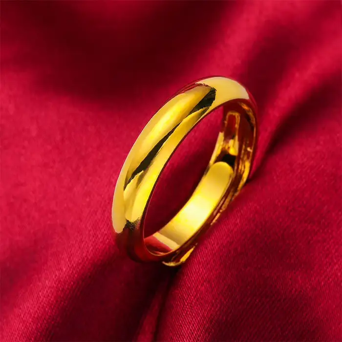 Bague en Or Jaune Plaqué Pur group 18k, Accessoire Brcorporelle pour les Amoureux avec Ouverture Rég