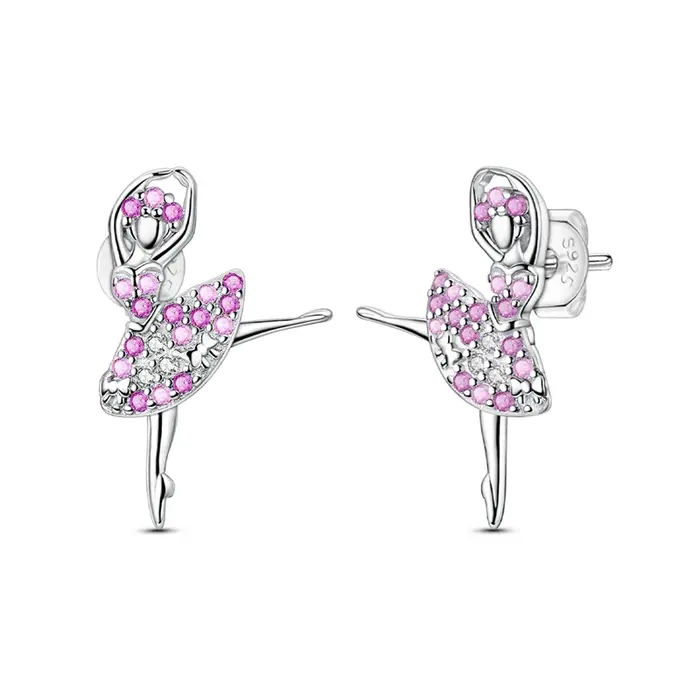 Boucles d'oreilles Style ballerine en argent Sterling 925, bijoux pour cadeaux d'anniversaire et de 