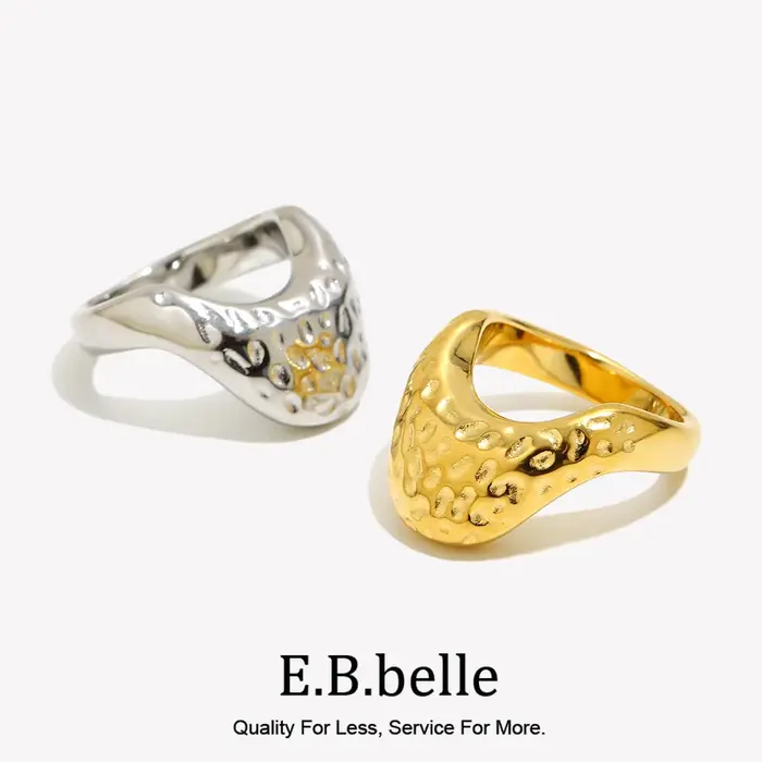 E.B.belle-Bague plaquée or 18 carats pour femme