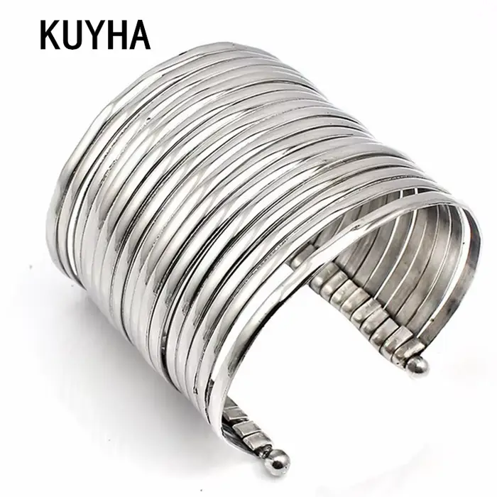 Bracelets de manchette en acier inoxydable pour hommes et femmes, bracelet de luxe, cadeau d'Hallowe
