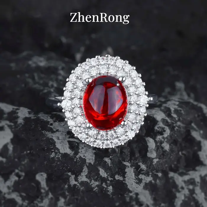 Nouvel ensemble luxueux de bijoux en rubis et zircon AAAA, comprenant un collier, des boucles d'orei