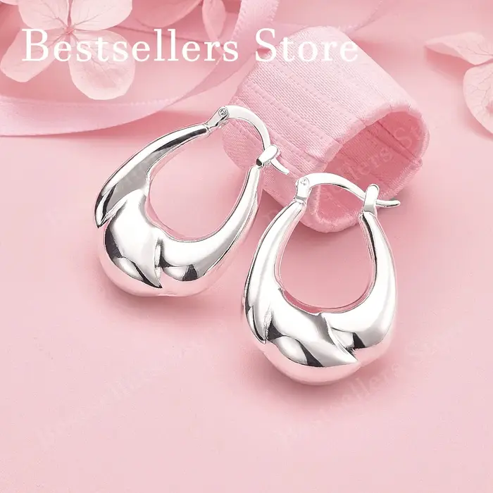 Élégant Clip d'oreille en argent sterling 925 brillant en forme de U, bijou de mode pour femme, idéa