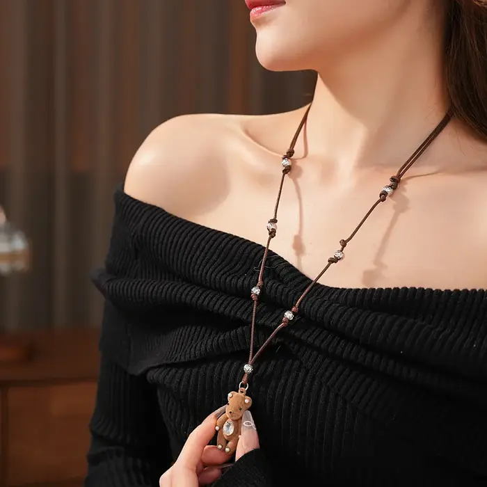 Colliers avec pendentif ours en peluche pour femmes