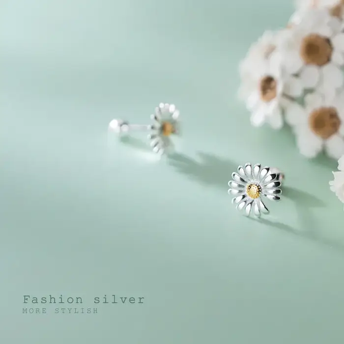 Boucles d'oreilles La Monada en argent sterling 925 avec motif plante pour femmes, idéales pour les occasions spéciales et la sophistication élégante
