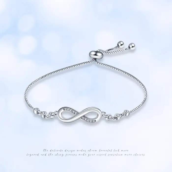 Bracelet réglable en argent Sterling 925 authentique pour femme