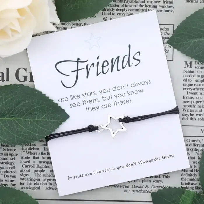 Bracelet de vœux amitié pour hommes et femmes, chaîne corde, cadeau pour meilleurs amis et meilleures amies, anniversaire, engagement, partie, bijoux élégants et personnalisables