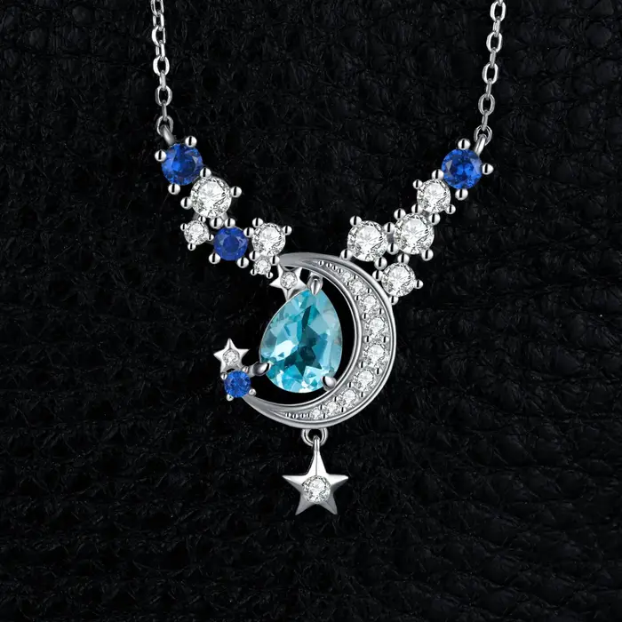 JewelpopPalace-Collier en argent regardé 925 avec pendentif pour femme