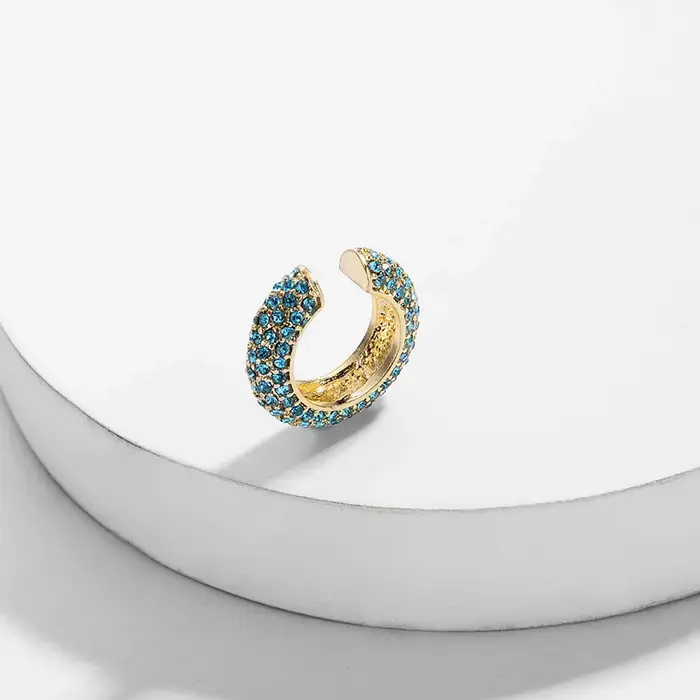 Boho Cristal Oreille Manchette Brincos C Forme Coloré Pas Percé Déclaration Boucle D'oreille pour les Femmes Charme Clip De Mariage Bijoux ZA 2019