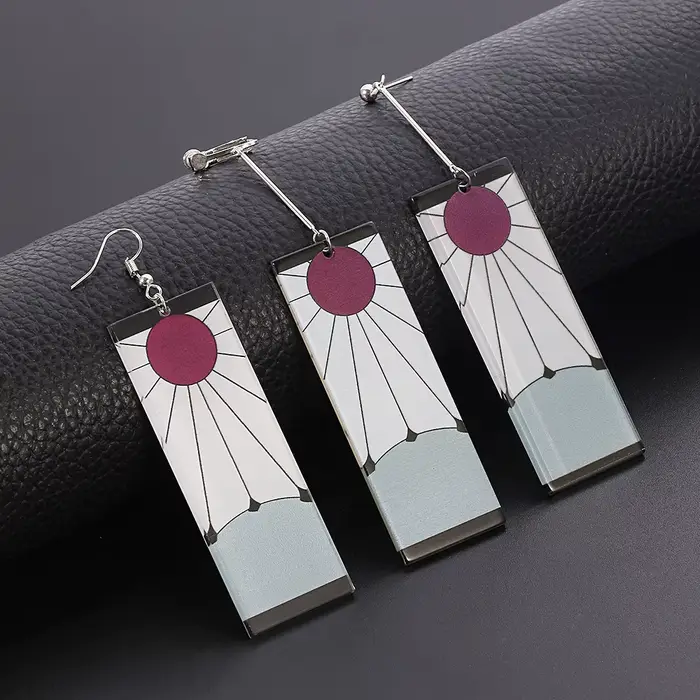 Boucles d'oreilles en acrylique Anime populaires, boucles d'oreilles Tanjiro pour femmes et hommes