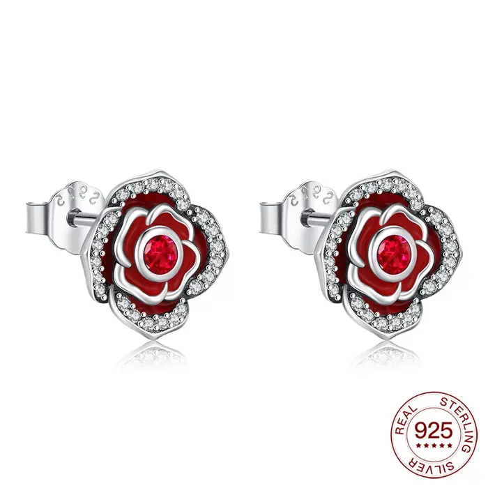 2025 925 boucles d'oreilles en argent Sterling boucles d'oreilles Rose boucles d'oreilles originales