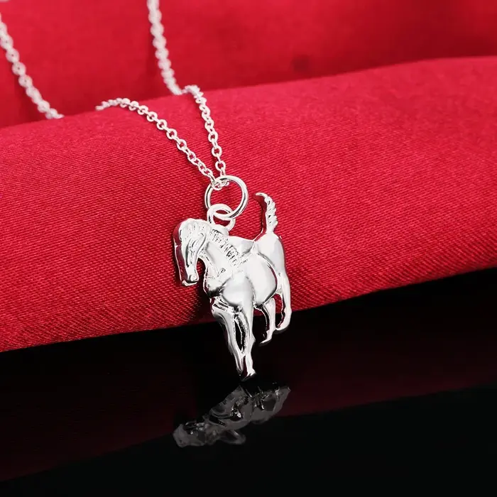 Collier en argent Sterling 925 pour femmes, bijoux de luxe pour mariage, pendentifs en forme de chev