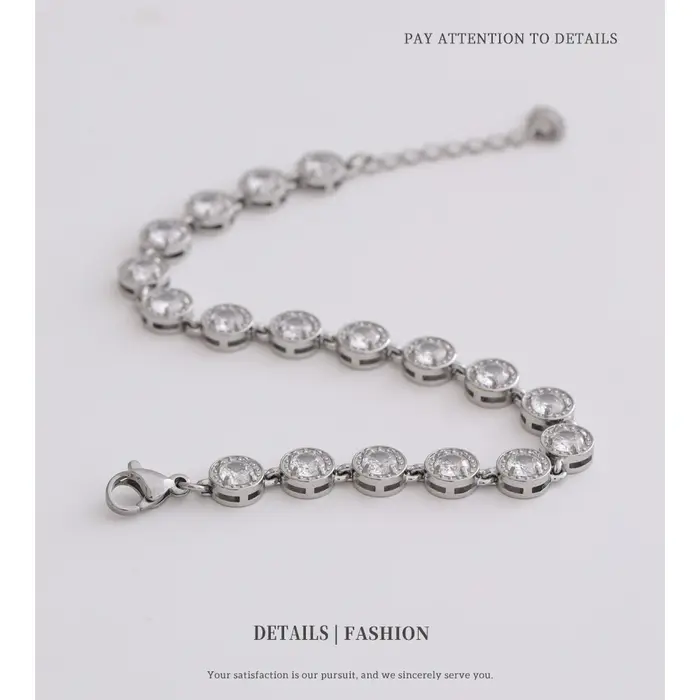 Bracelets en acier inoxydable bijoux femme collier ensemble coloré zircon cubique exquis étanche mode cadeau nouveau