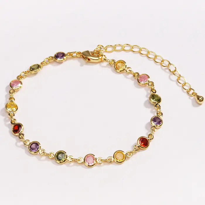 Bracelet de perles de strass colorées pour femmes