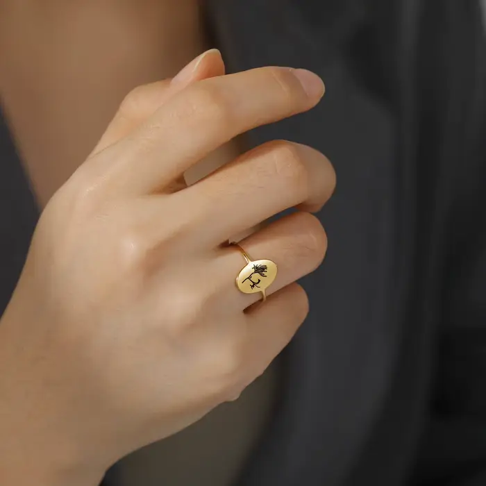 Bague naren acier inoxydable avec fleur de naissance, fleur d'Andranni détruite, bijoux d'anniversaire pour la famille et les amis, vente en gros, 2025