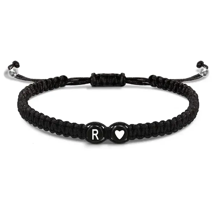 Bracelet de couple tissé à la main pour hommes et femmes, bracelets noirs, accessoires de bijoux, no