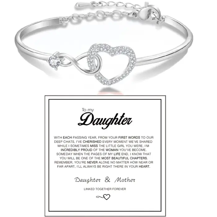 Infinity Forever Love Heart Bracelets de maman Zircon cubique cadeau inspirant à ma fille pour toujo