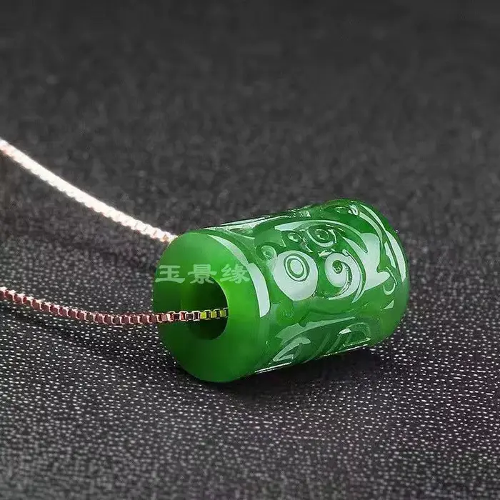 Collier pendentif en jadéite verte du Myanmar pour femme, pierre précieuse de guérison, bijoux fins,
