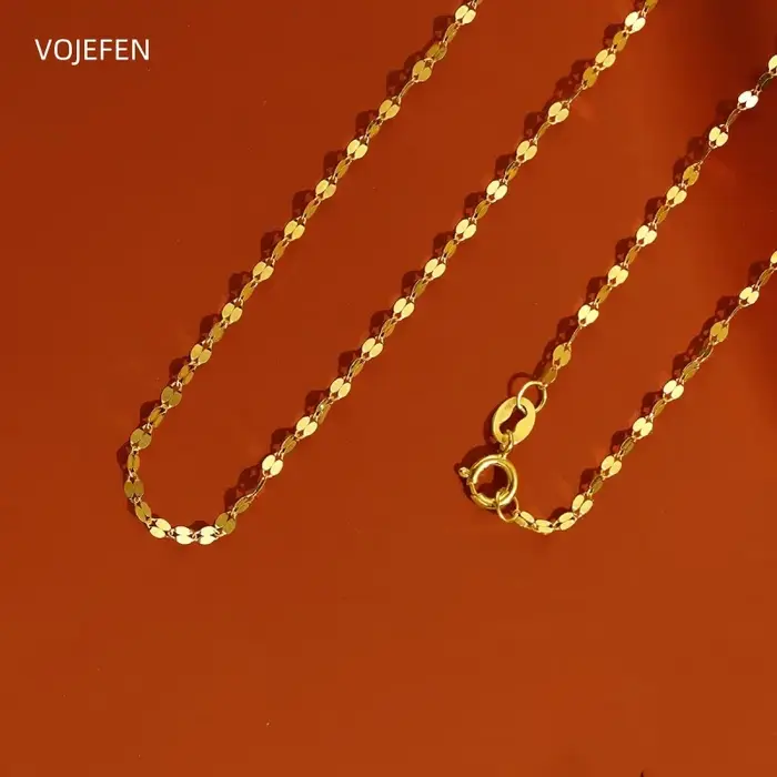 VOJEFEN-Collier en or 14 carats pour femme, tour de cou en or 585, bijoux fins, véritable, original,
