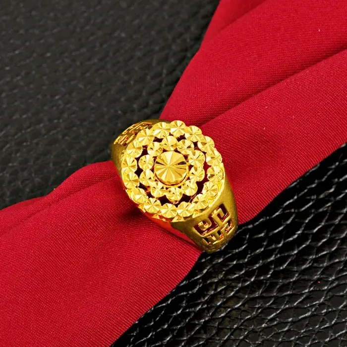 Bague remplie d'or 24 carats pour femmes et hommes