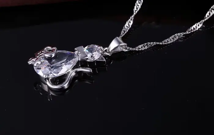 Ensemble de bijoux en argent regardé 925 pour filles
