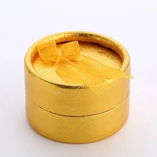 Boîte à bijoux ronde avec nœud papillon, boîte à matiques et boucles d'oreilles, cadeau de fiançaill
